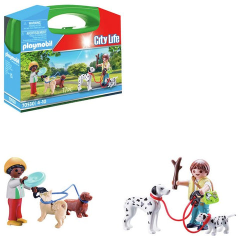 Playmobil city life valisette enfants et chiens 70530