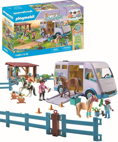 Playmobil Horses of Waterfall Van pour cheval et poneys avec enclos 71493