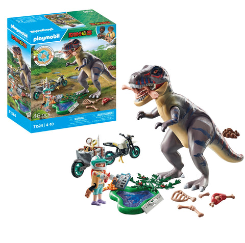 Playmobil Dinos explorateur avec moto et tyrannosaure 71524