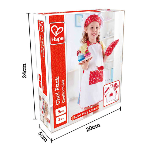 Hape Ensemble costume de cuisinier 5 pièces